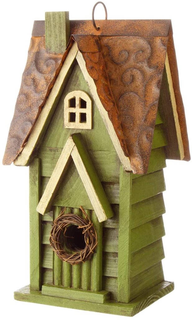 Copper roof birdhouse